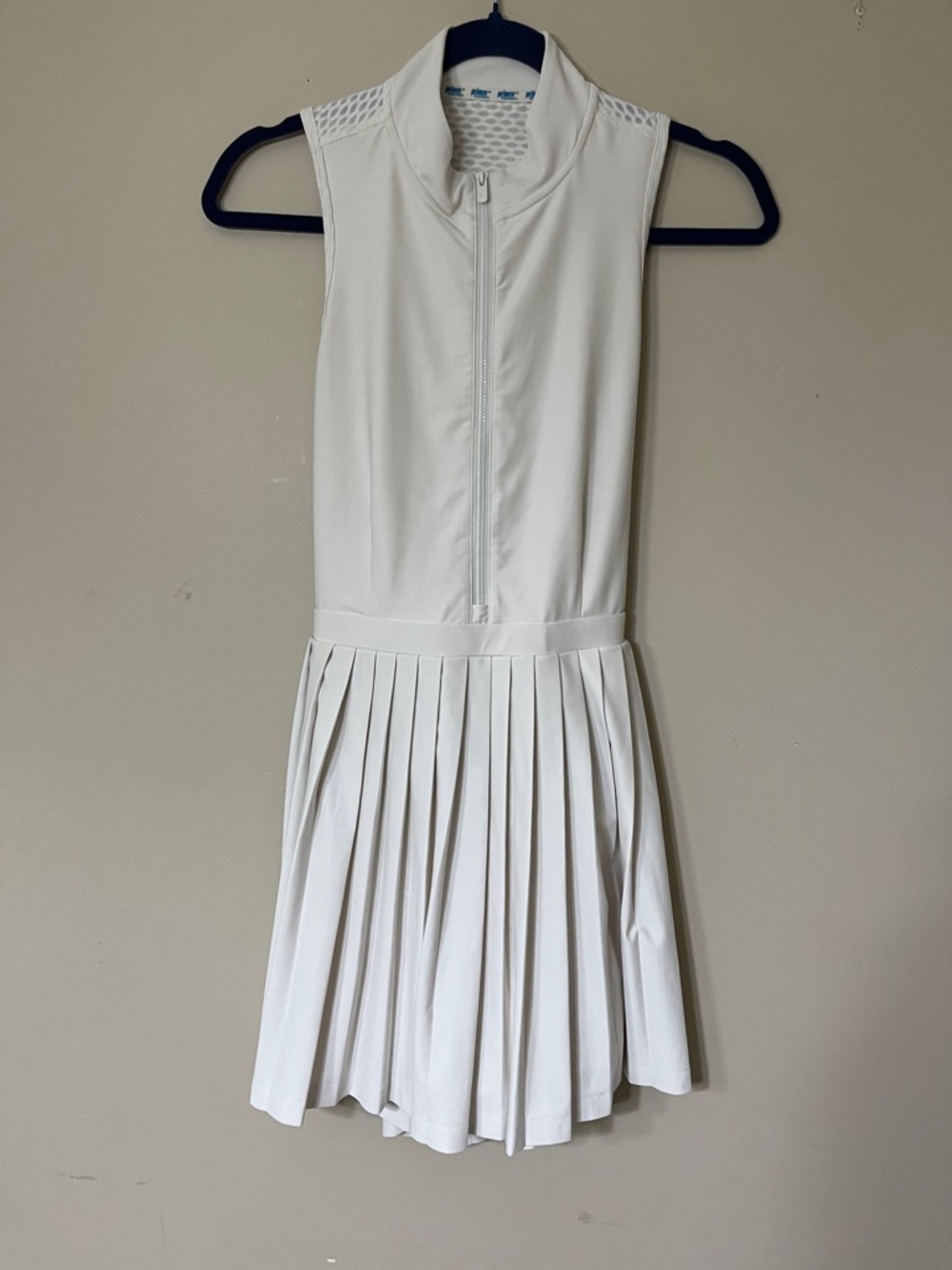 Prince White Mesh-Collar Athletic Pickleball Dress